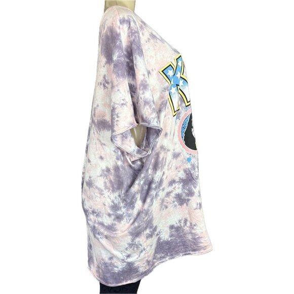 Vinyl Icons +5 Tie-Dye Alive In 77 Kiss Band Graphic Cotton Short Sleeve T-Shirt - Picture 3 of 6